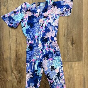 Lilly Pulitzer 2-3T Floral Blue and Pink Jumpsuit